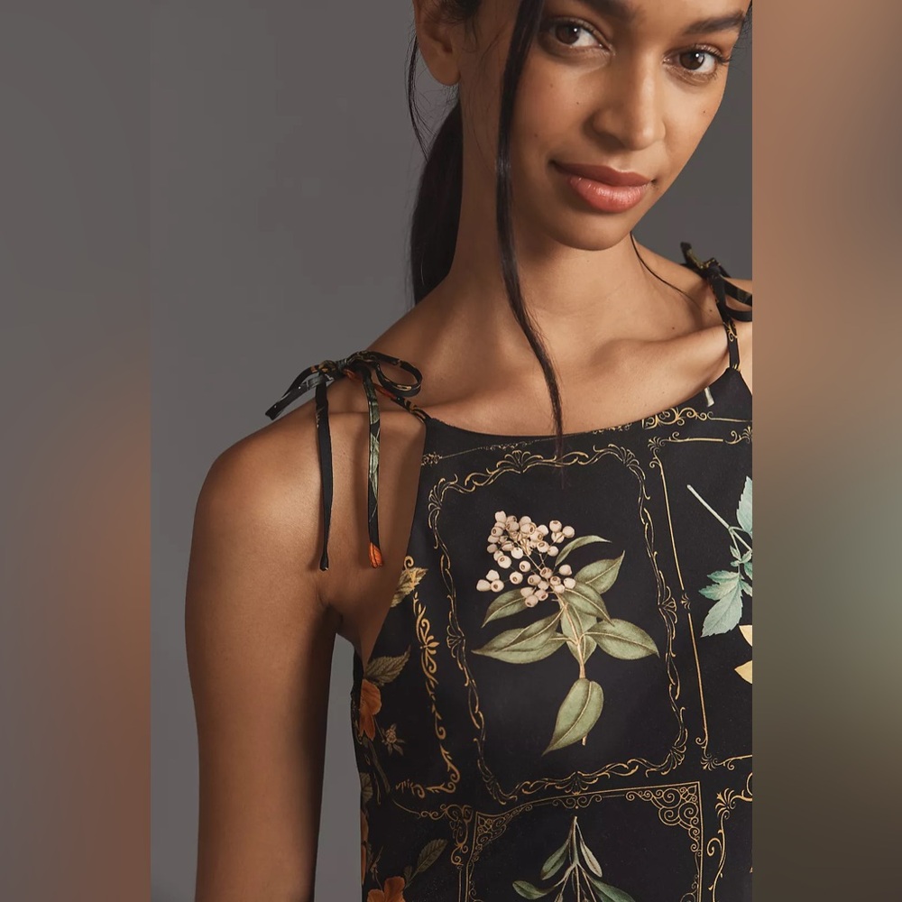 Anthropologie Tie-Neck Column Midi Dress - Picture 3 of 6